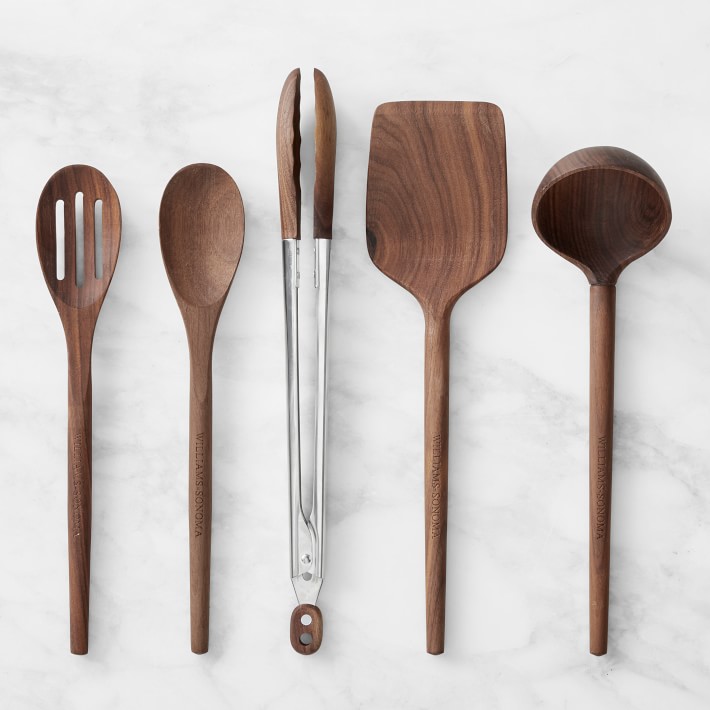 Walnut Essential Kitchen Utensils - Set of 5 | Williams Sonoma