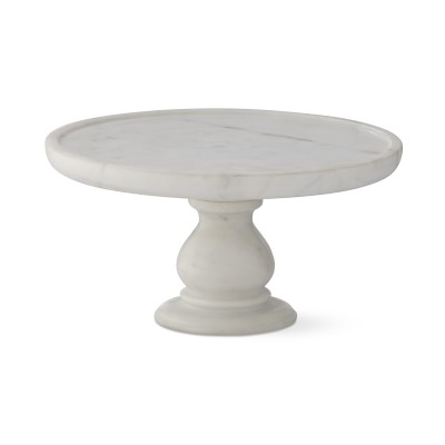 white cake plate stand