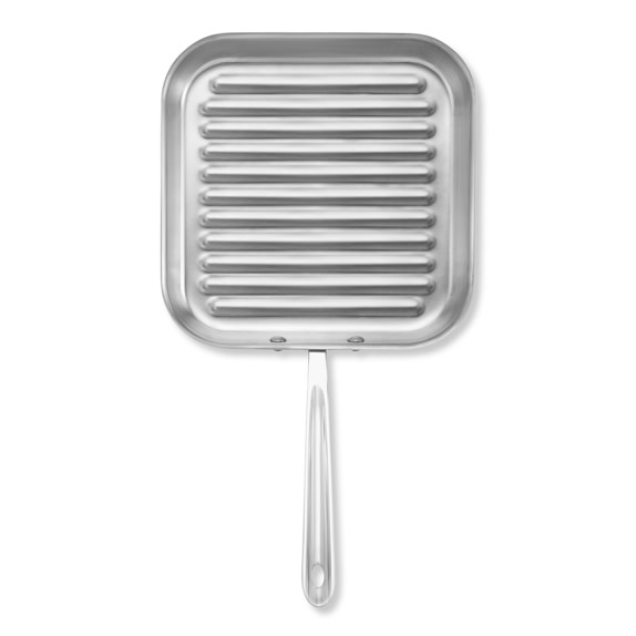AllClad d5 StainlessSteel Square Grill Pan Williams Sonoma
