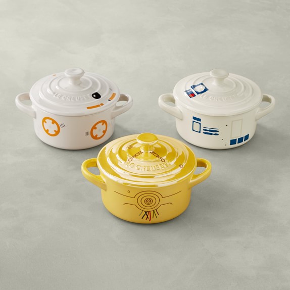 Le Creuset Stoneware Round Mini Cocotte Star Wars Droids Set Of 3 Williams Sonoma