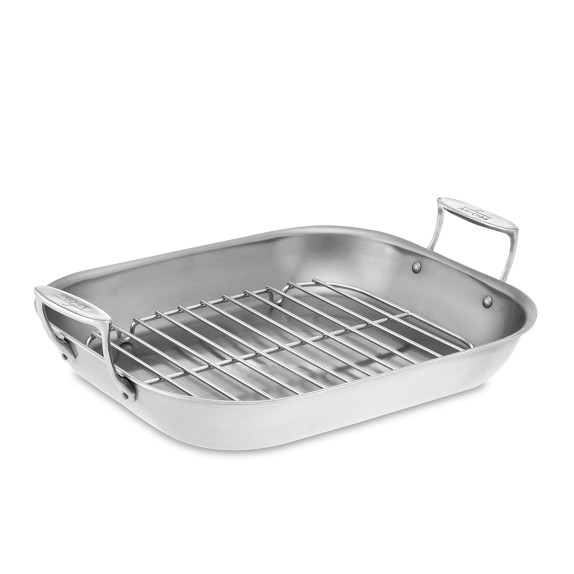 All Clad Stainless Steel Flared Roasting Pans Williams Sonoma