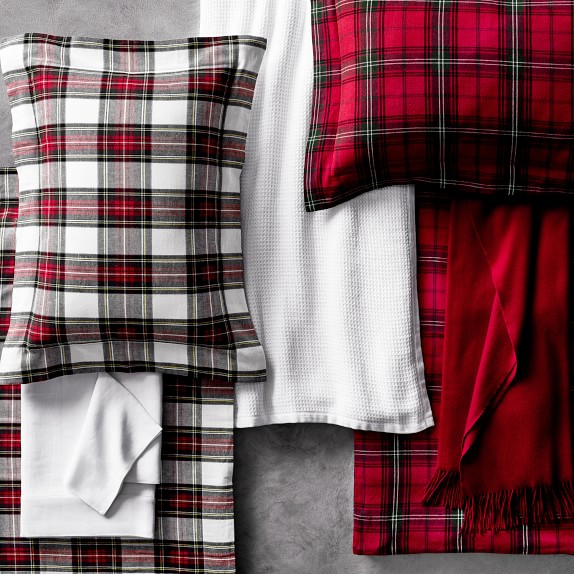 Red Tartan Flannel Pillow Shams Williams Sonoma