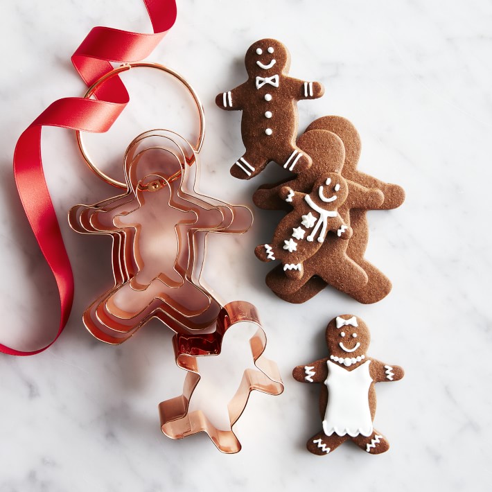 Williams Sonoma Copper Gingebread Men Cookie Cutters, Set of 5