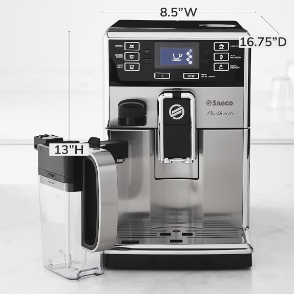 Saeco Picobaristo Fully Automatic Stainless Steel Espresso Machine With Milk Carafe Williams Sonoma