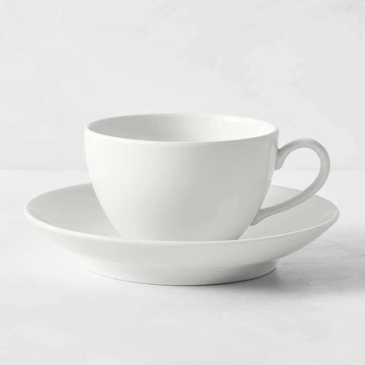 Pillivuyt Coupe Porcelain Tea Cups Saucers Tea Cup Set Williams Sonoma