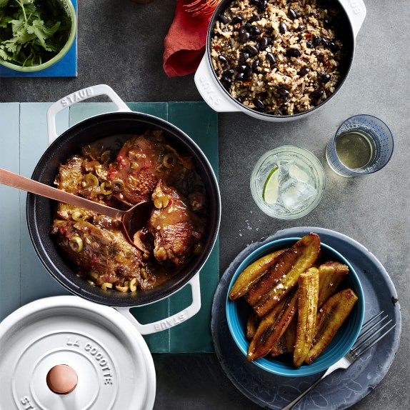 Staub Round Dutch Oven White with Copper Knob Williams Sonoma