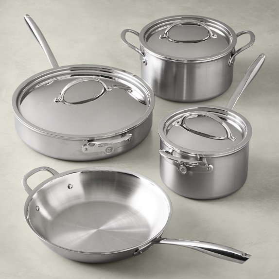 Williams Sonoma Signature Thermo Clad Stainless Steel 7 Piece Cookware Set Williams Sonoma