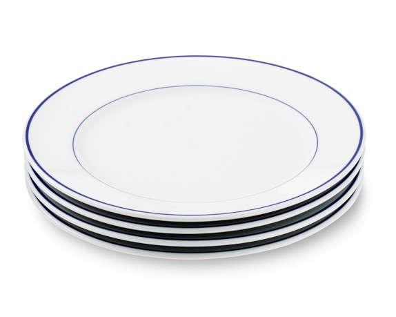blue rimmed plates