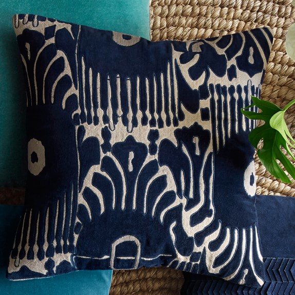 ikat blue pillows