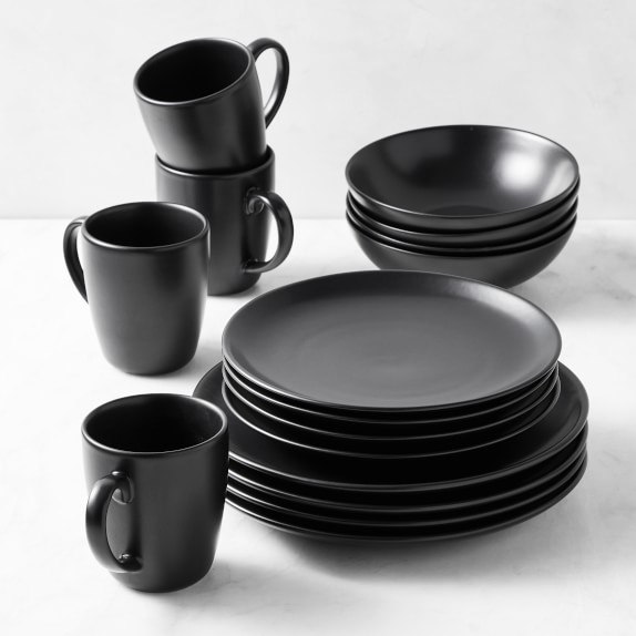 black matte dinnerware set