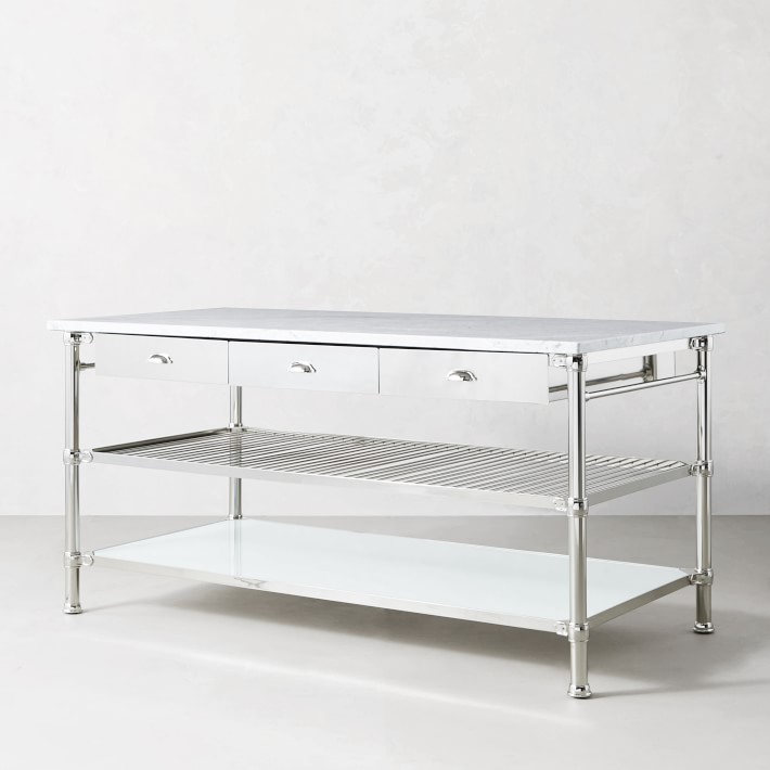 Modular Double Marble Top Kitchen Island Williams Sonoma