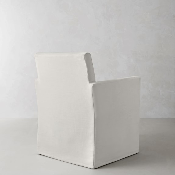 slipcovered dining armchair