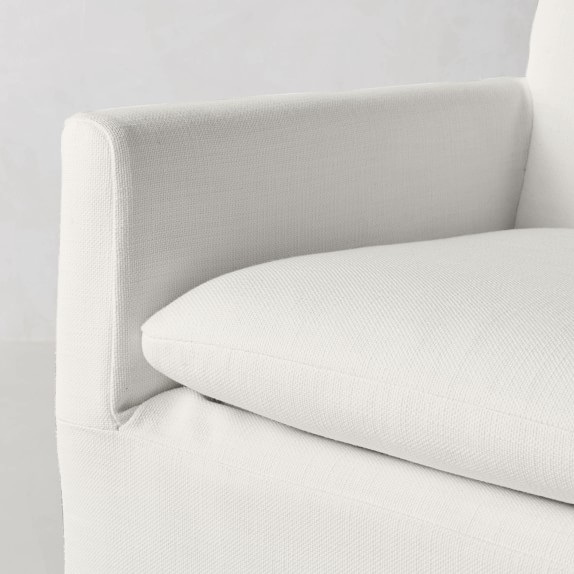 slipcovered dining armchair