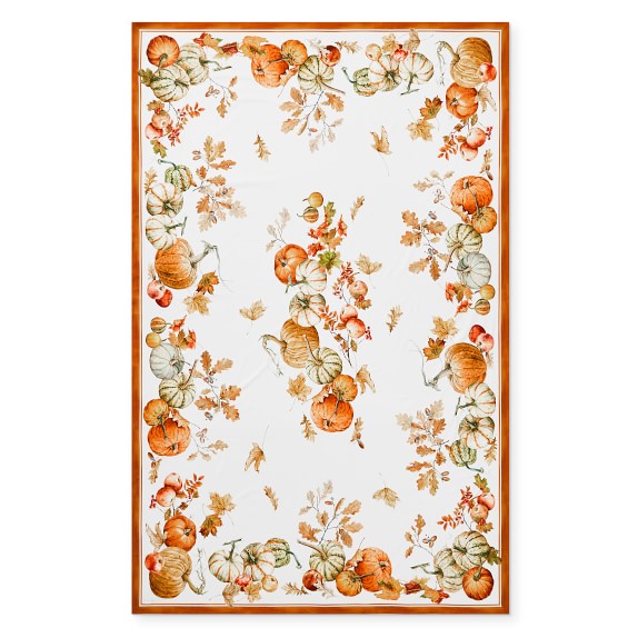 Williams-Sonoma Heirloom Pumpkin Tablecloth 70” X108” 