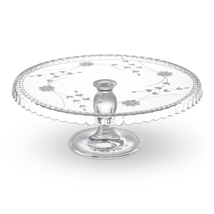 Vintage Etched Cake Stand