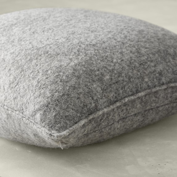 grey wool pillow