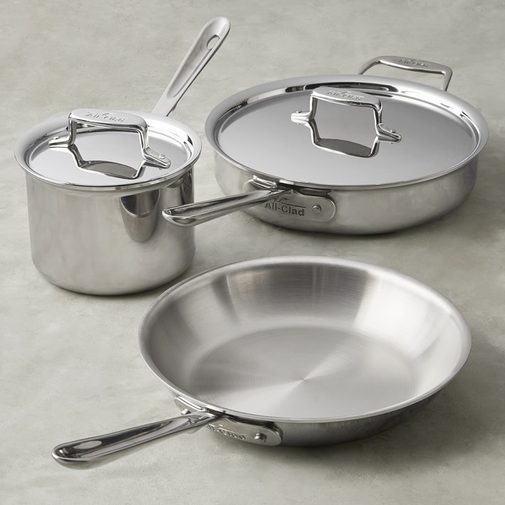 AllClad d5 StainlessSteel 5Piece Cookware Set Williams Sonoma