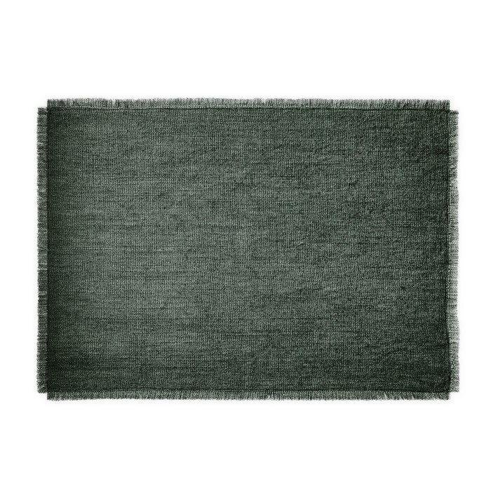 Fringed Placemat, Set of 4, Charcoal