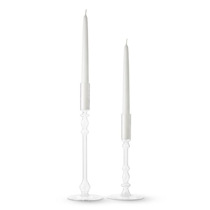 Borosilicate Clear Taper Candle Holders Williams Sonoma