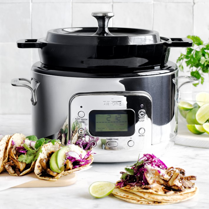 AllClad Cast Iron 5Qt. Dutch Oven Slow Cooker Williams Sonoma CA Williams Sonoma