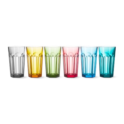 DuraClear® Tritan Outdoor Faceted Glasses, Set of 6