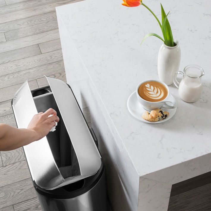 Simplehuman 11.9Gallon Butterfly Lid Kitchen Step Trash Can Williams