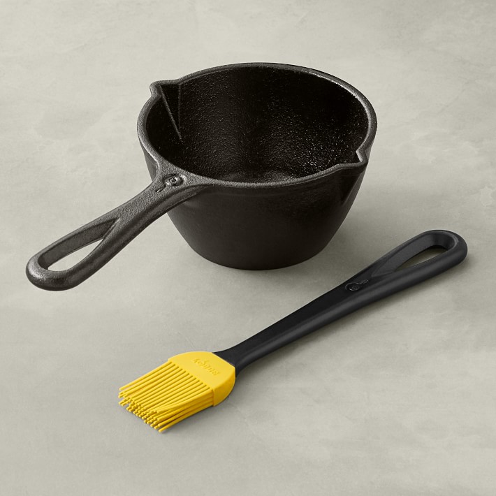 Cast Iron Lodge Melting Pot Pan Cup BBQ Grill Cooking Tool Butter Sauce 15 Ounce 