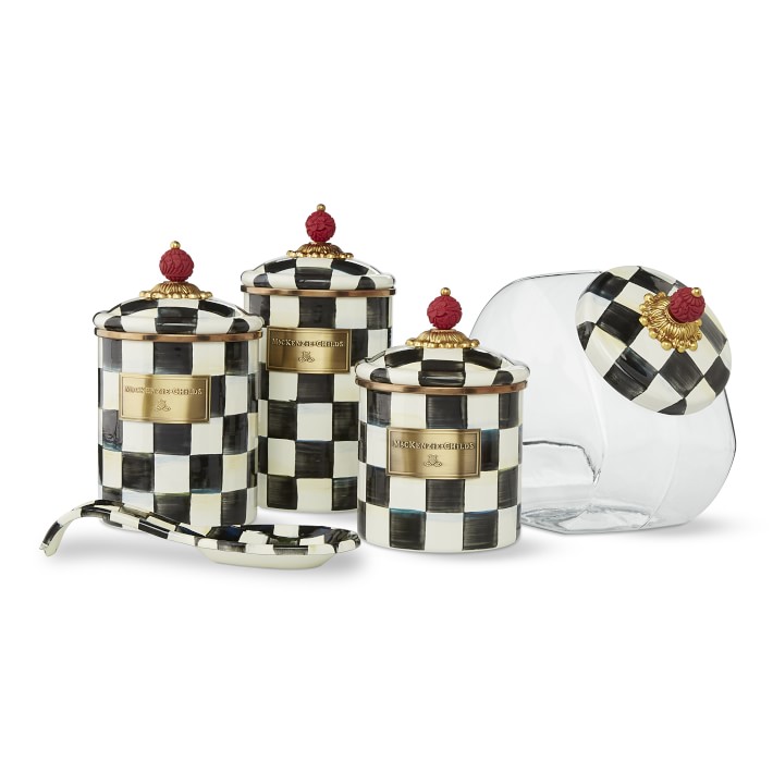 MacKenzieChilds Courtly Check Canister Kitchen Counter Organizers