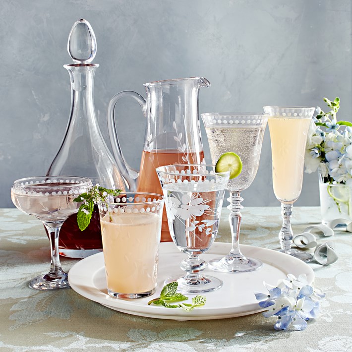 Vintage Etched Tumblers Williams Sonoma CA Williams Sonoma