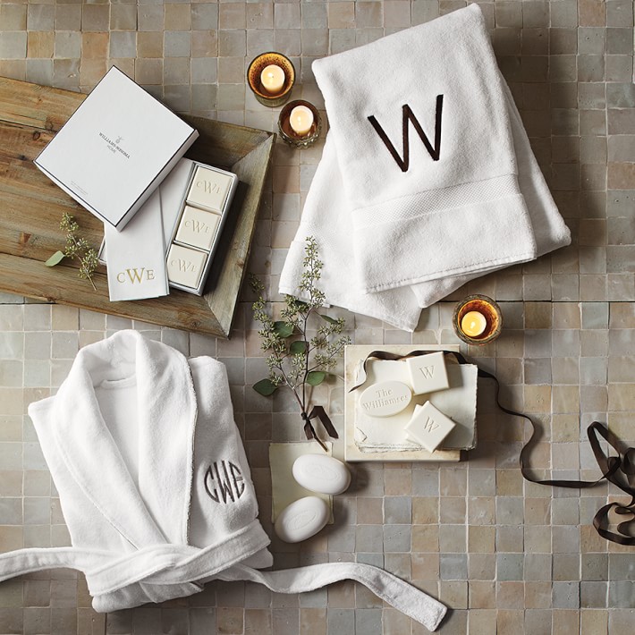 Williams Sonoma Home Monogrammed Soap & Towel Gift Set | Williams Sonoma