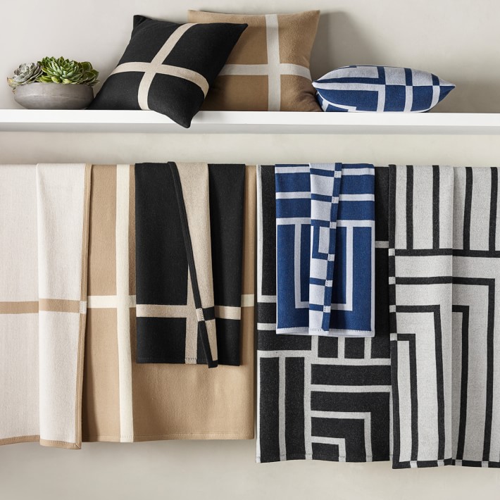 Cashmere & Wool Equestrian Throw Blanket Williams Sonoma
