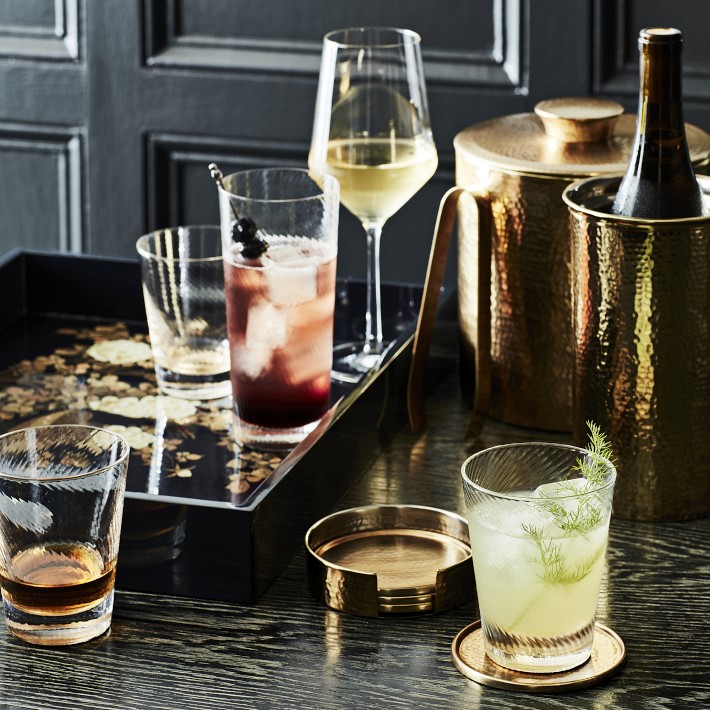 Antique Brass Ice Bucket with Tongs Williams Sonoma CA Williams Sonoma