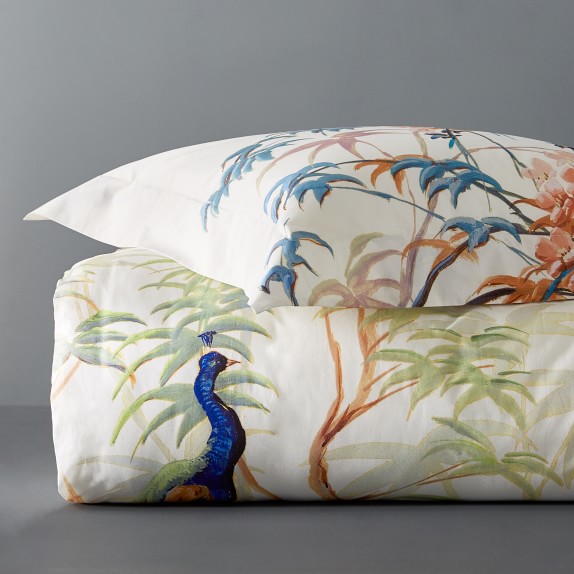 painted peacock duvet cover