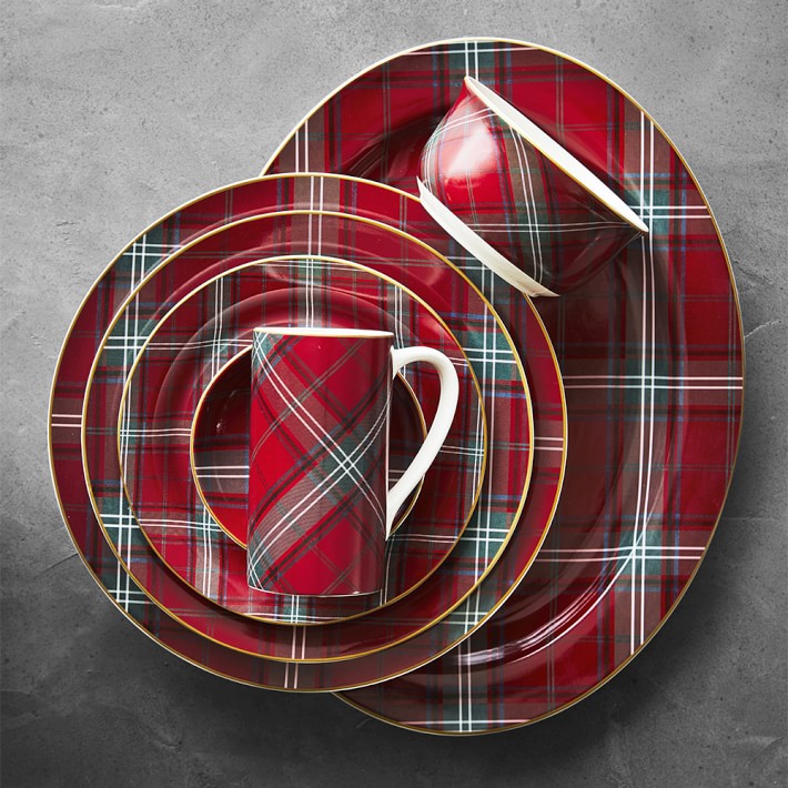 Tartan Dinner Plate Set Set of 4 Williams Sonoma