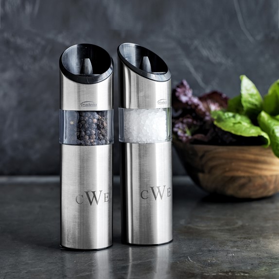 Trudeau 8" Graviti Plus Electric Pepper Mill Grinder Chrome 