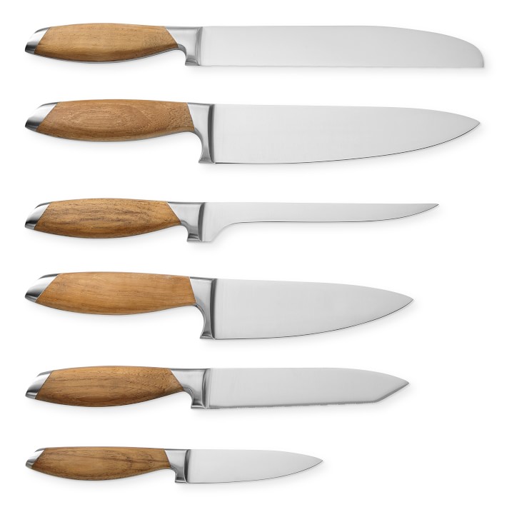 Schmidt Brothers Bonded Teak 7-Piece Knife Set | Williams Sonoma