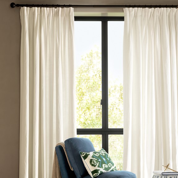 off white pleated curtains