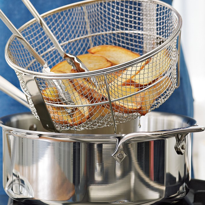 AllClad d5 StainlessSteel Deep 6Qt. Sauté Pan with Fry Basket