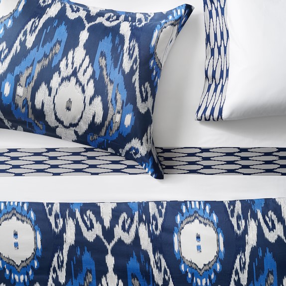 blue ikat duvet cover