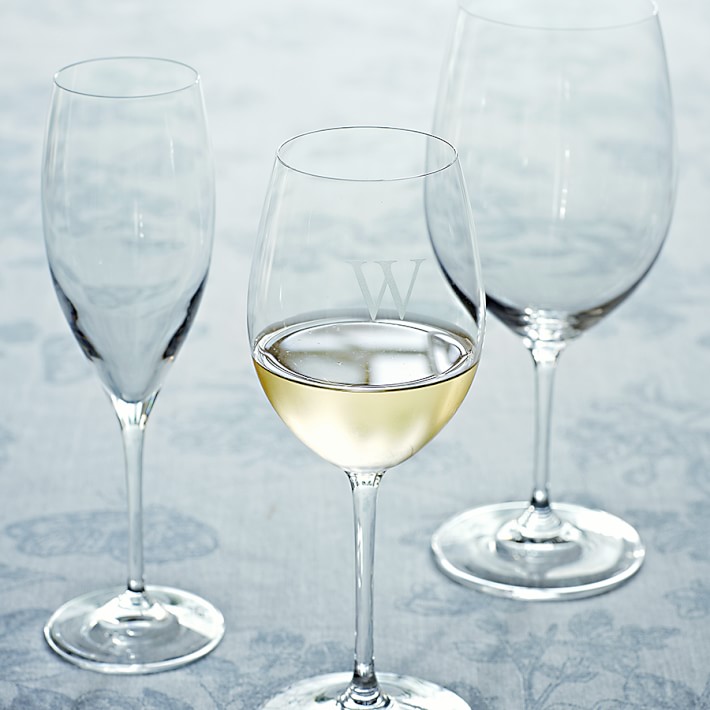 Riedel Vinum Chardonnay One  wine glass with "Chardonnay" on it 