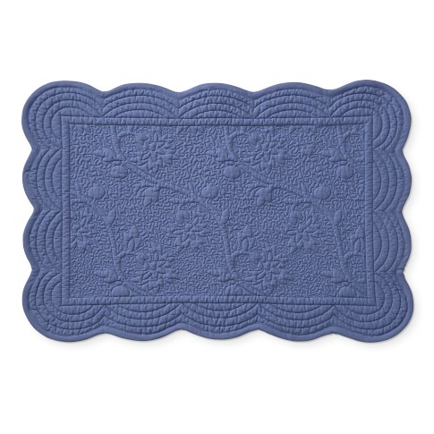 Vine Floral Boutis Scalloped Placemats, Set of 4