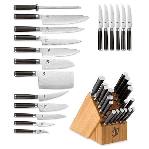 shun knife block set