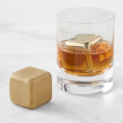 Williams Sonoma Whiskey Cube, Set of 2, Gold