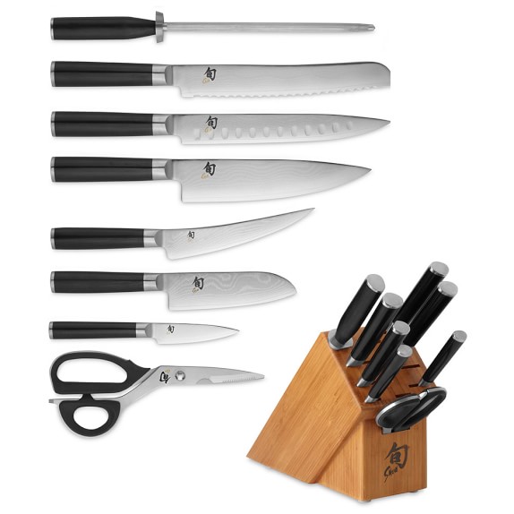 shun knife block set