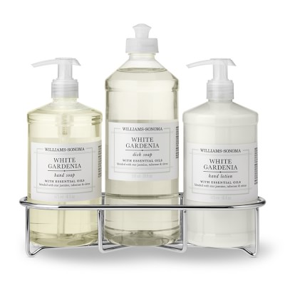 WS White Gardenia Hand Soap & Lotion 4-Piece Kitchen Essentials Set, Stainless-Steel