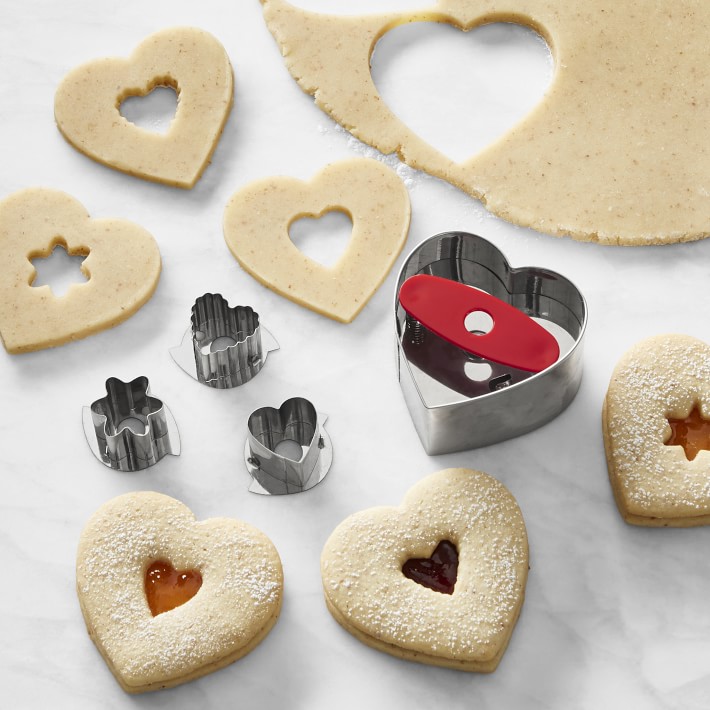Wilton 2308-0904 Valentine’s Day Heart Linzer Cookie Cutter New Double Hearts XO 