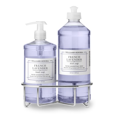 Williams Sonoma French Lavender Hand Soap & Dish Soap 3-Piece Kitchen Set, Stainless-Steel