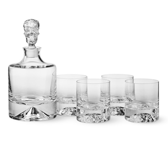 skull decanter set