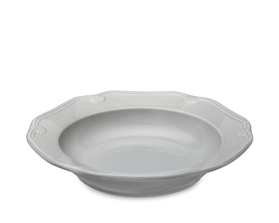 Pillivuyt Eclectique Porcelain Soup Plate, Each, Dove Grey