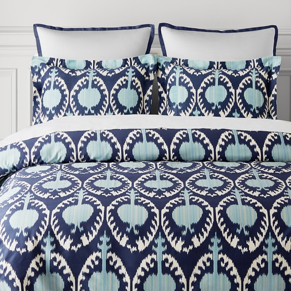 blue ikat duvet cover